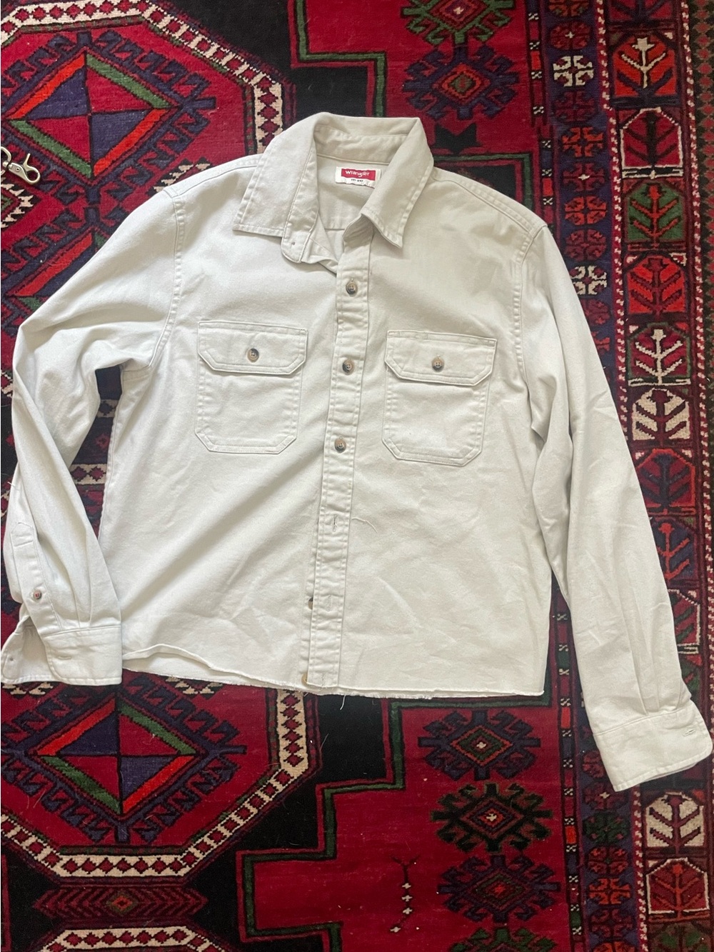 Wrangler- cropped button down🤎🤍